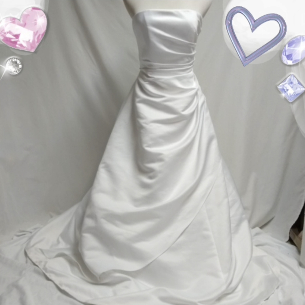 Satin A-line wedding gown